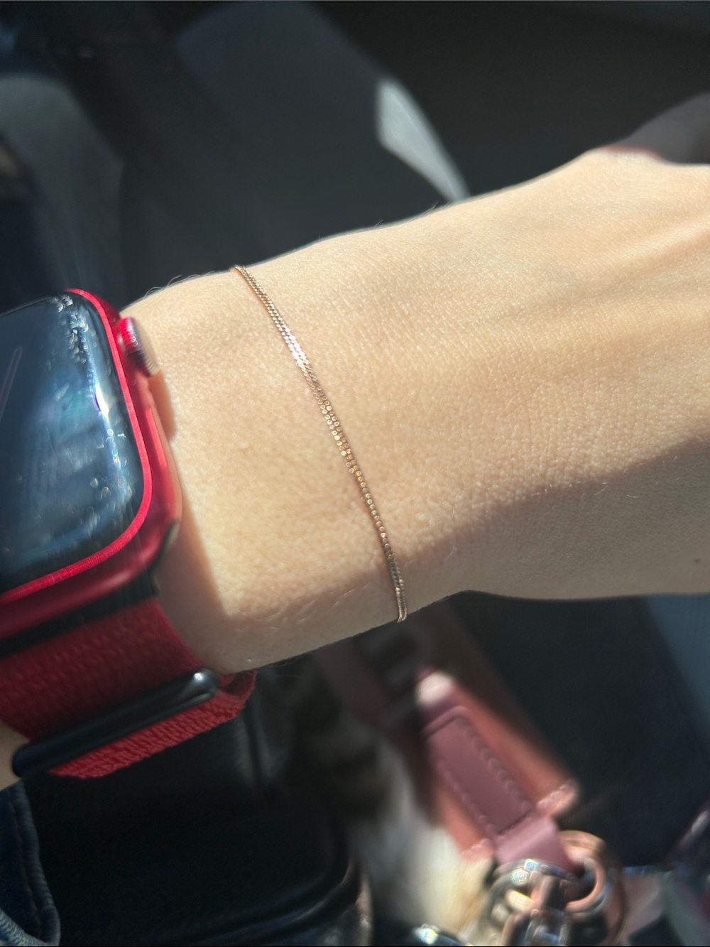 Rose Gold 14 k Delicate Box Chain Bracelet with Tag bluboho catbird